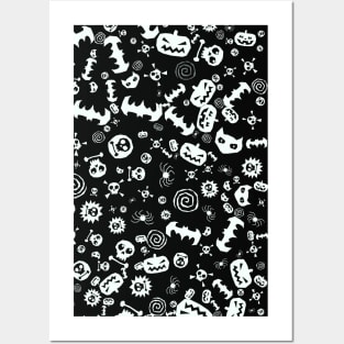 Halloween Pattern Art Design White Posters and Art